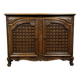 curved wooden buffet with double secret compartment in Louis XV style made of oak