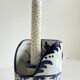 Blue ceramic hand candle holder vintage craft