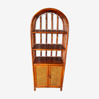 Vintage colonial style cabinet rattan and wicker