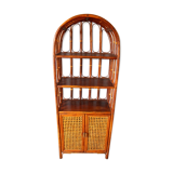 Vintage colonial style cabinet rattan and wicker
