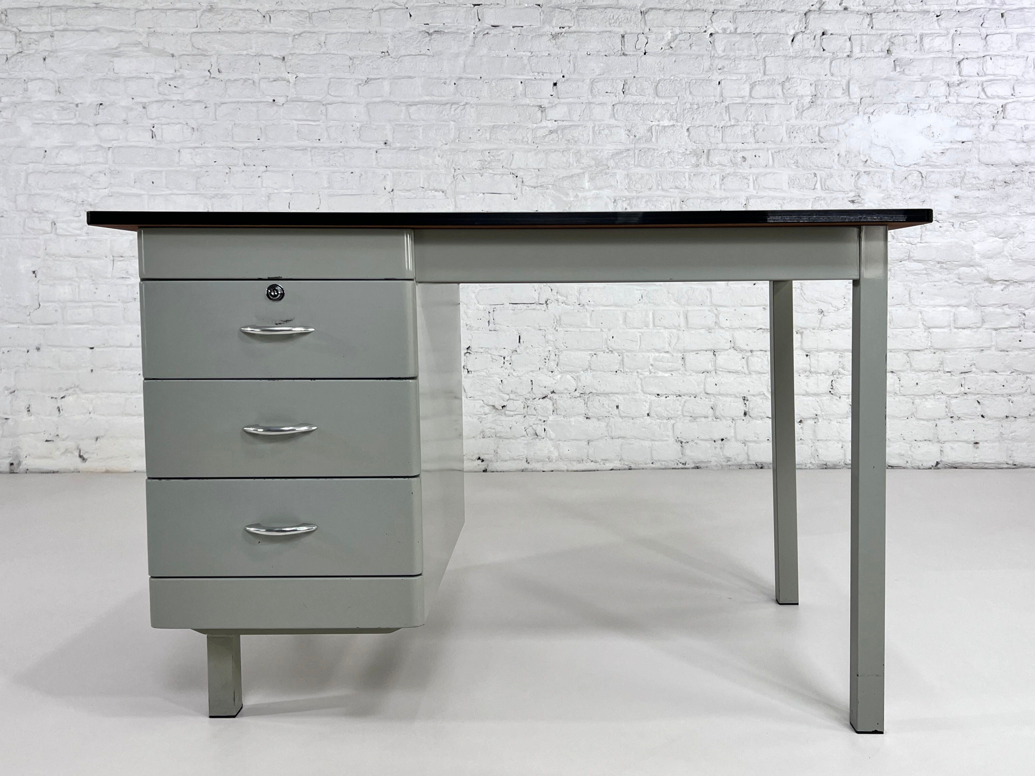 50s desk in industrial style metal