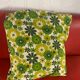 Cushion cover, green lotus flowers, vintage 1970