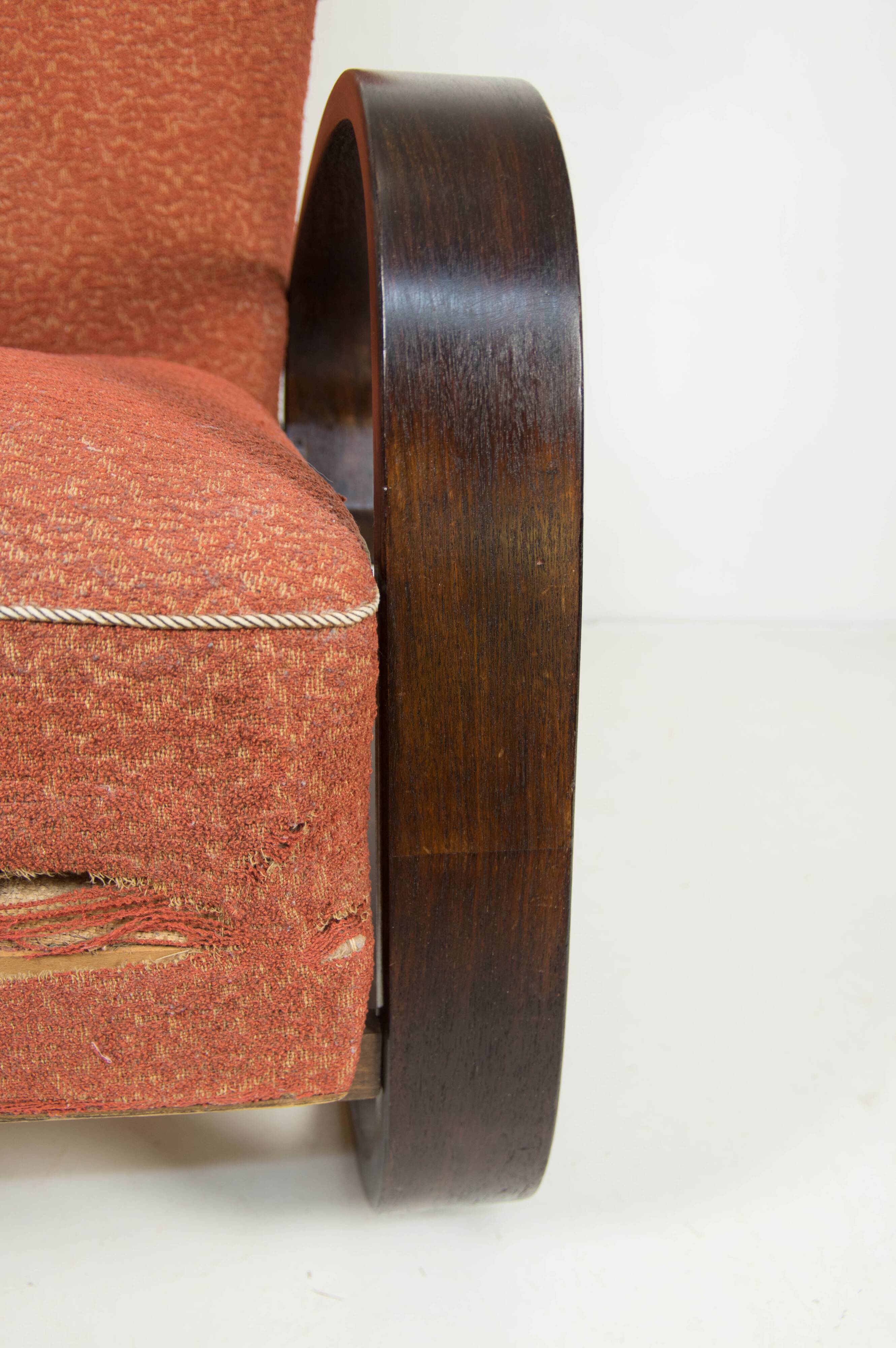 Rare Wingback Bentwood Tank Armchair by Navratil, Czechoslovakia, 1930s