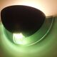 Pair of vintage black metal and plexiglass half-moon wall lights