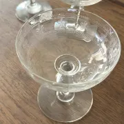 Champagne coupes etched set of 4