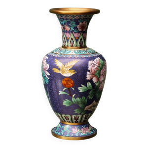 Vase en émaux cloisonnés,