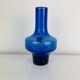 Blue glass vase in Scandinavian style from the 1960s, mouth-blown.