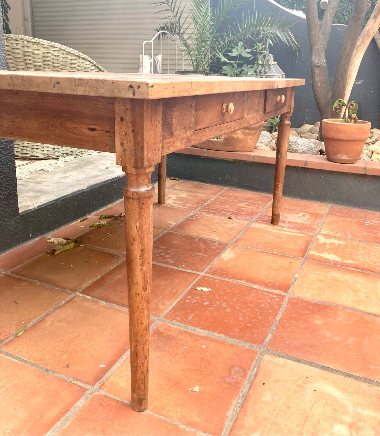 Solid wood farmhouse table