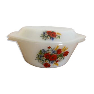 Arcopal casserole with lid Country bouquet décor