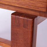 Vintage teak chest of drawers with leather handles by fröseke nybrofabrik, 1970s