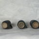 Lot de 3 mugs miniature en grès gris-vert - Denbac - début XXème