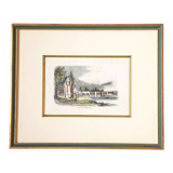 Print with old frame green and gilded