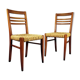 Paire de chaises bois et corde Audoux Minnet, 1950