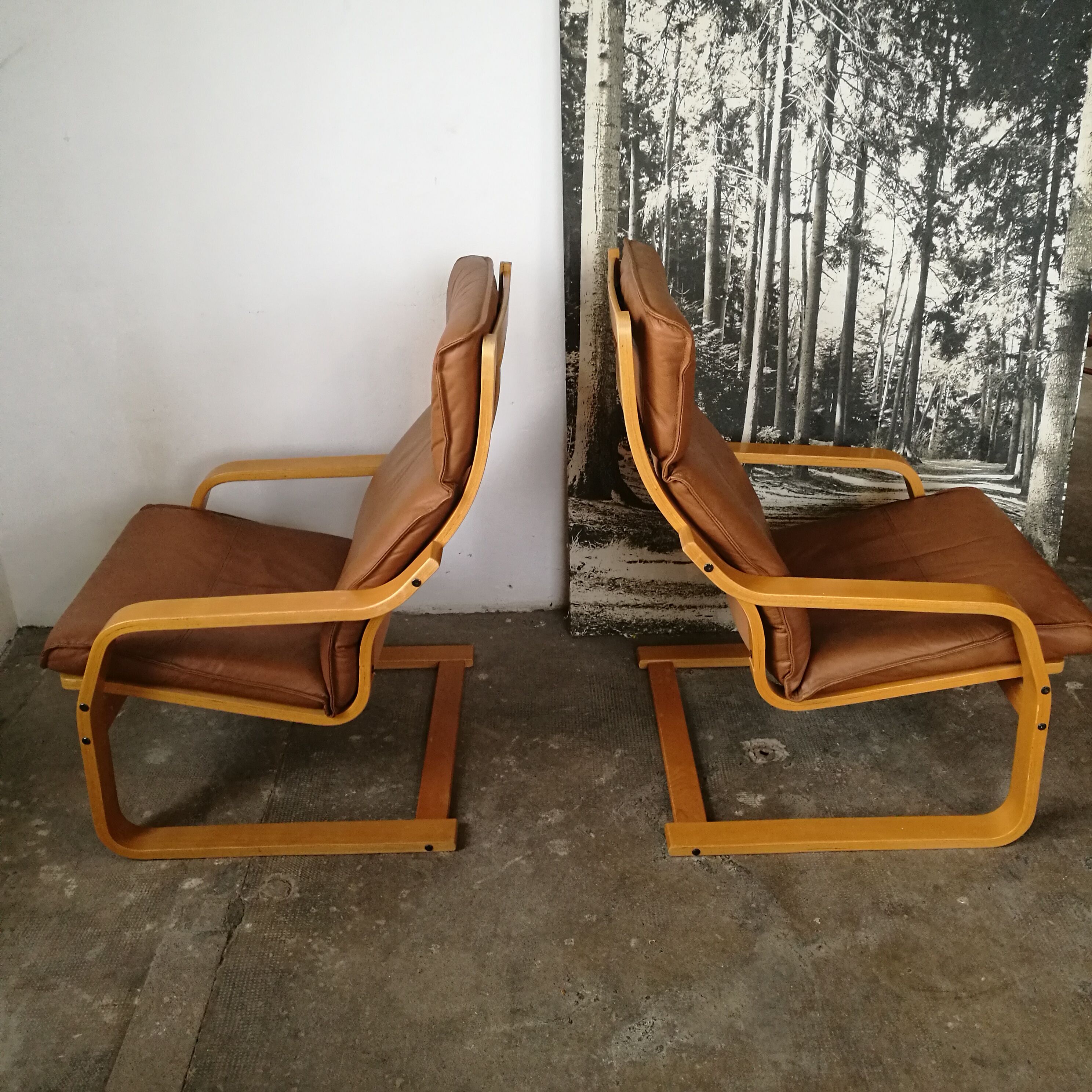 Pair of "Poang" armchairs by Noboru Nakamura