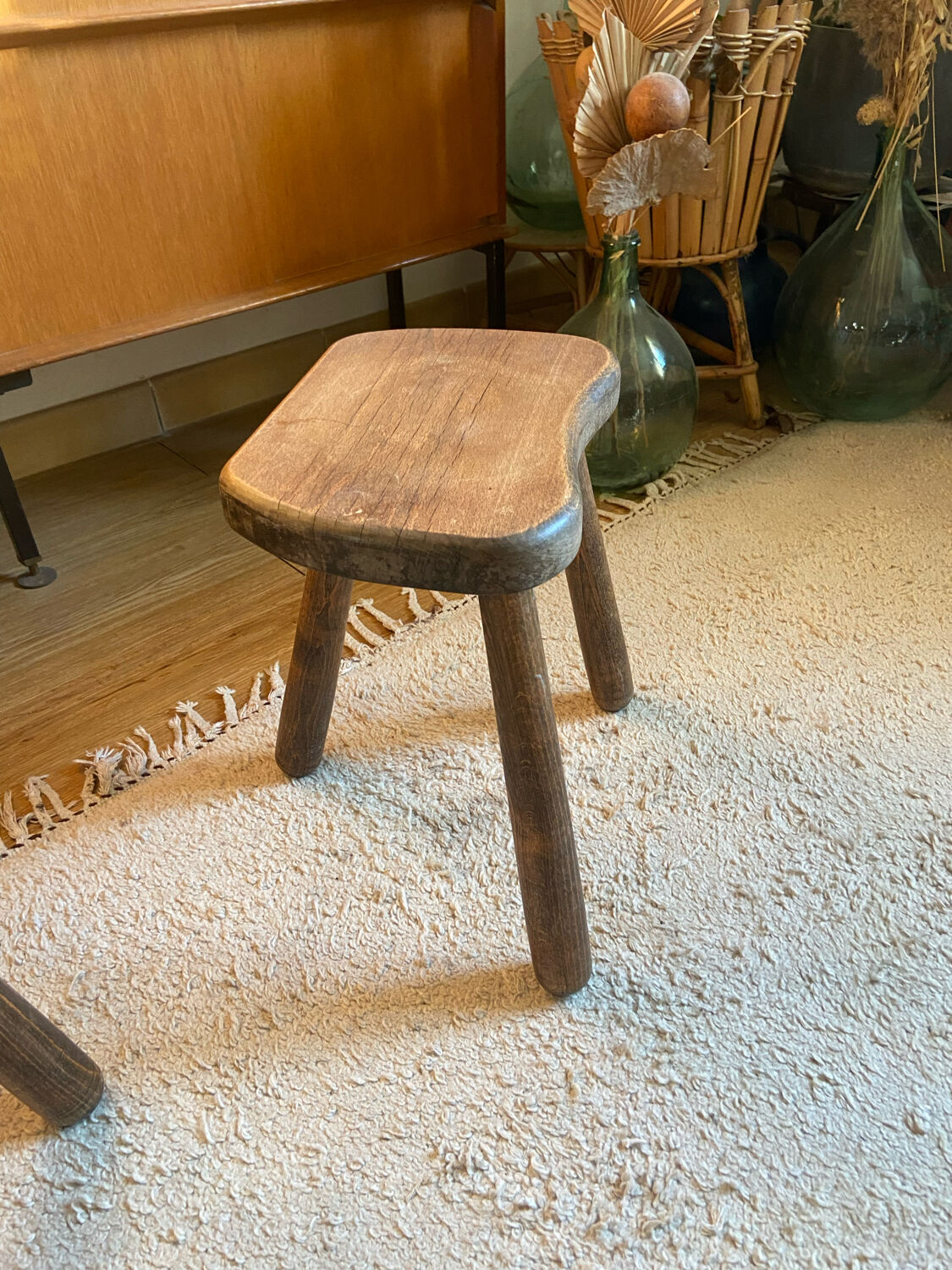 Pair of vintage tripod stools