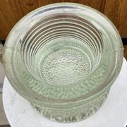 Vacuum pocket container art deco modernist glass, crystal stamp to decipher