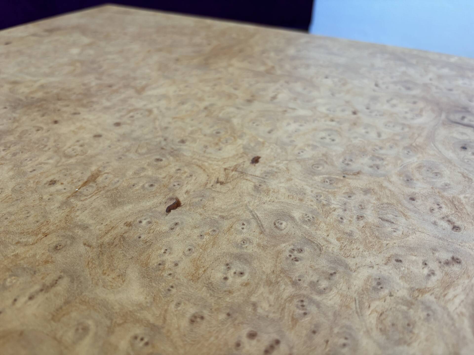 Vintage elm burl coffee table