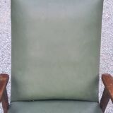 Pair of vintage Scandinavian style armchairs with moleskine compass legs from the 1950s