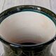 Sgraffito Scraffito enameled ceramic vase in green and orange colors - Year 1950