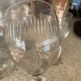 6 verres à vin verre ciselé