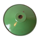 Old lampshade in green and white enamelled sheet metal deco countryside