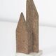 Bruno Gambone signed stoneware sculpture, geometric shape, terracotta finish, 1990