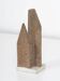 Bruno Gambone signed stoneware sculpture, geometric shape, terracotta finish, 1990