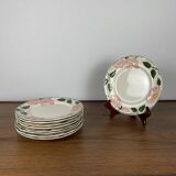 Set of 9 Villeroy & Boch "Wild Rose" dessert plates, 1970