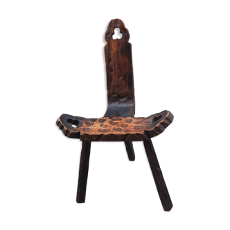 Brutalist wooden chair