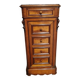 Cherry nightstand with pink marble.
