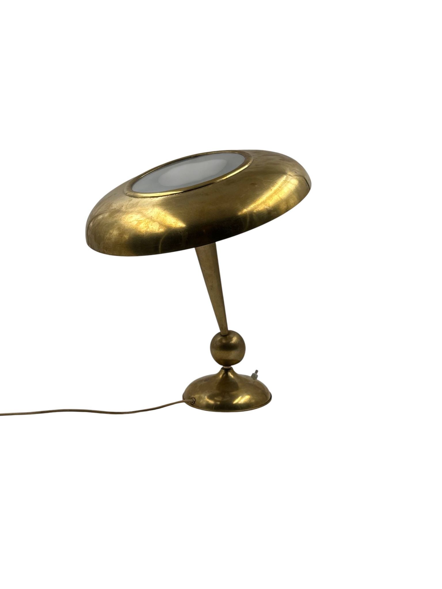 Oscar Torlasco, mod. 143 brass table / desk lamp, Prod. Lumi, Italy 1950s