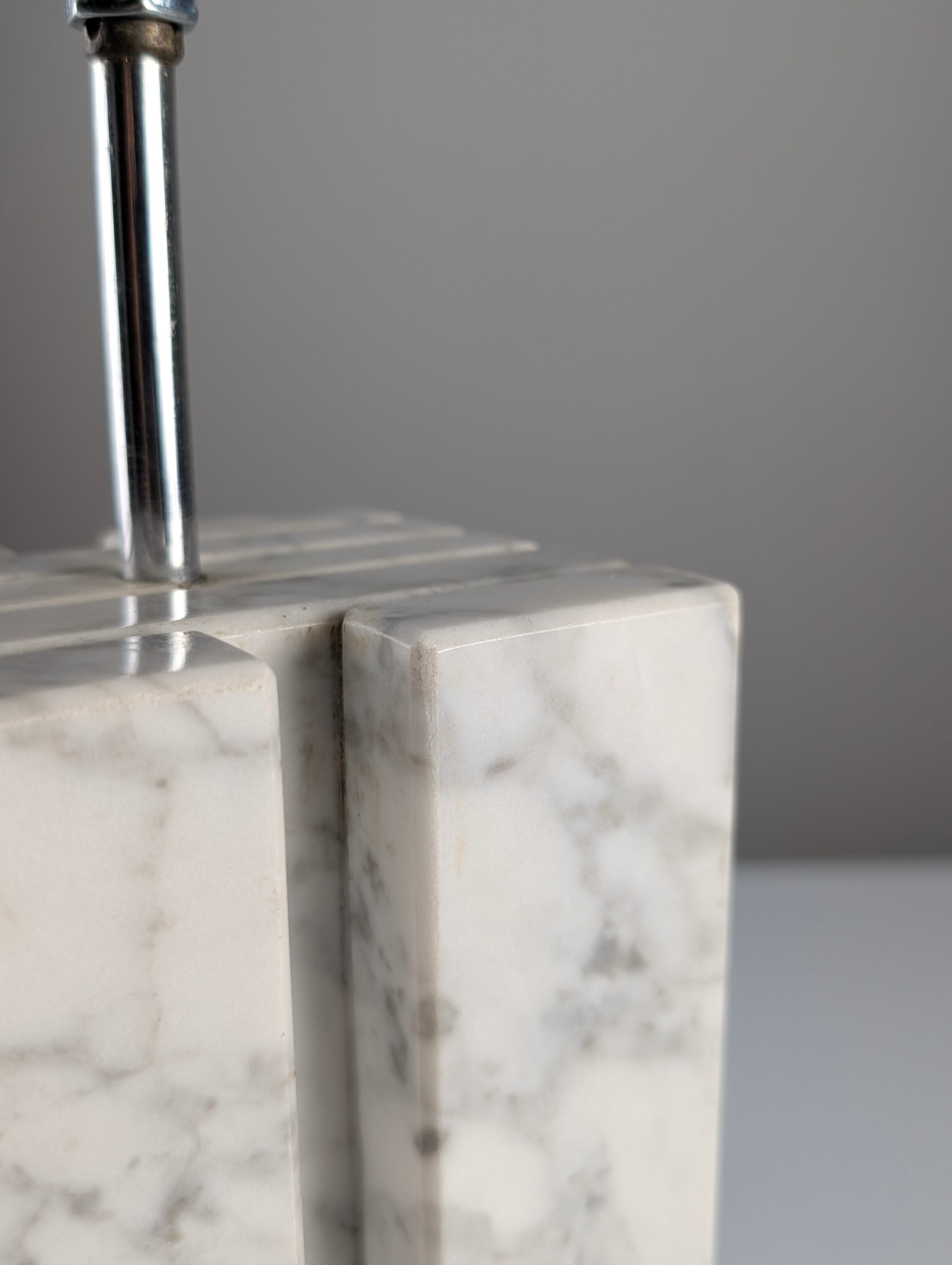 Carrara marble Art Deco lamp base 1940s