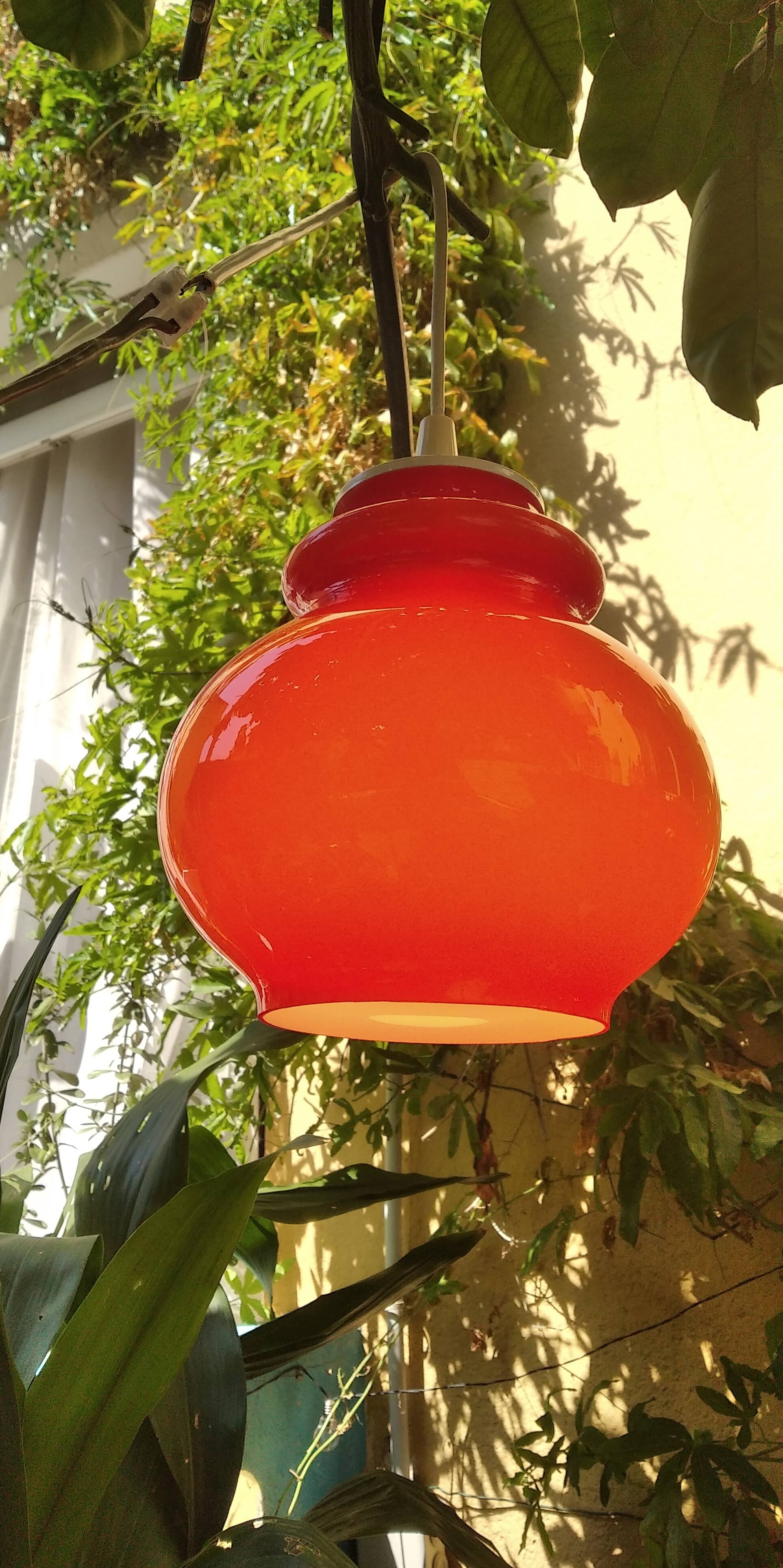 Vintage opaline pendant light