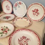 Assorted 9 plates red tones