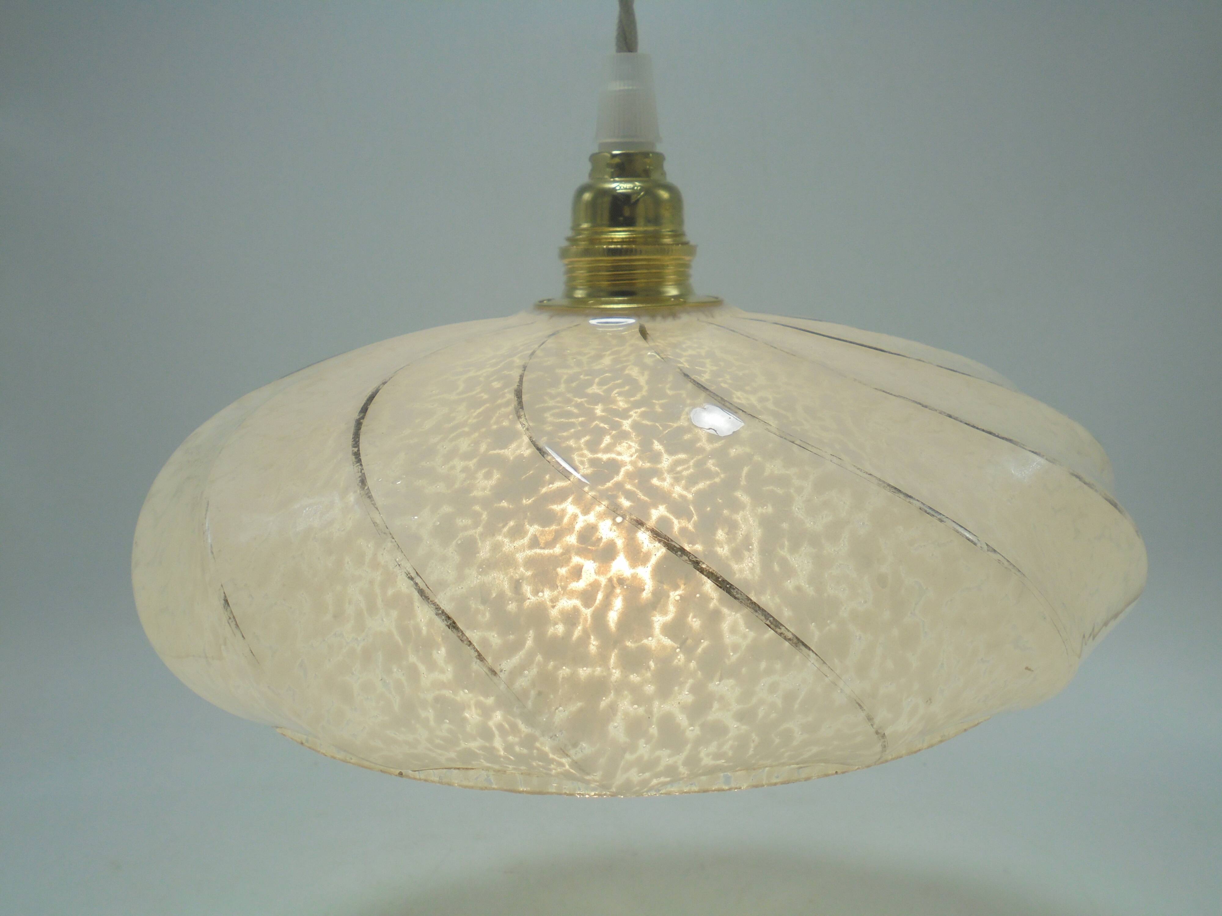 Speckled glass pendant light