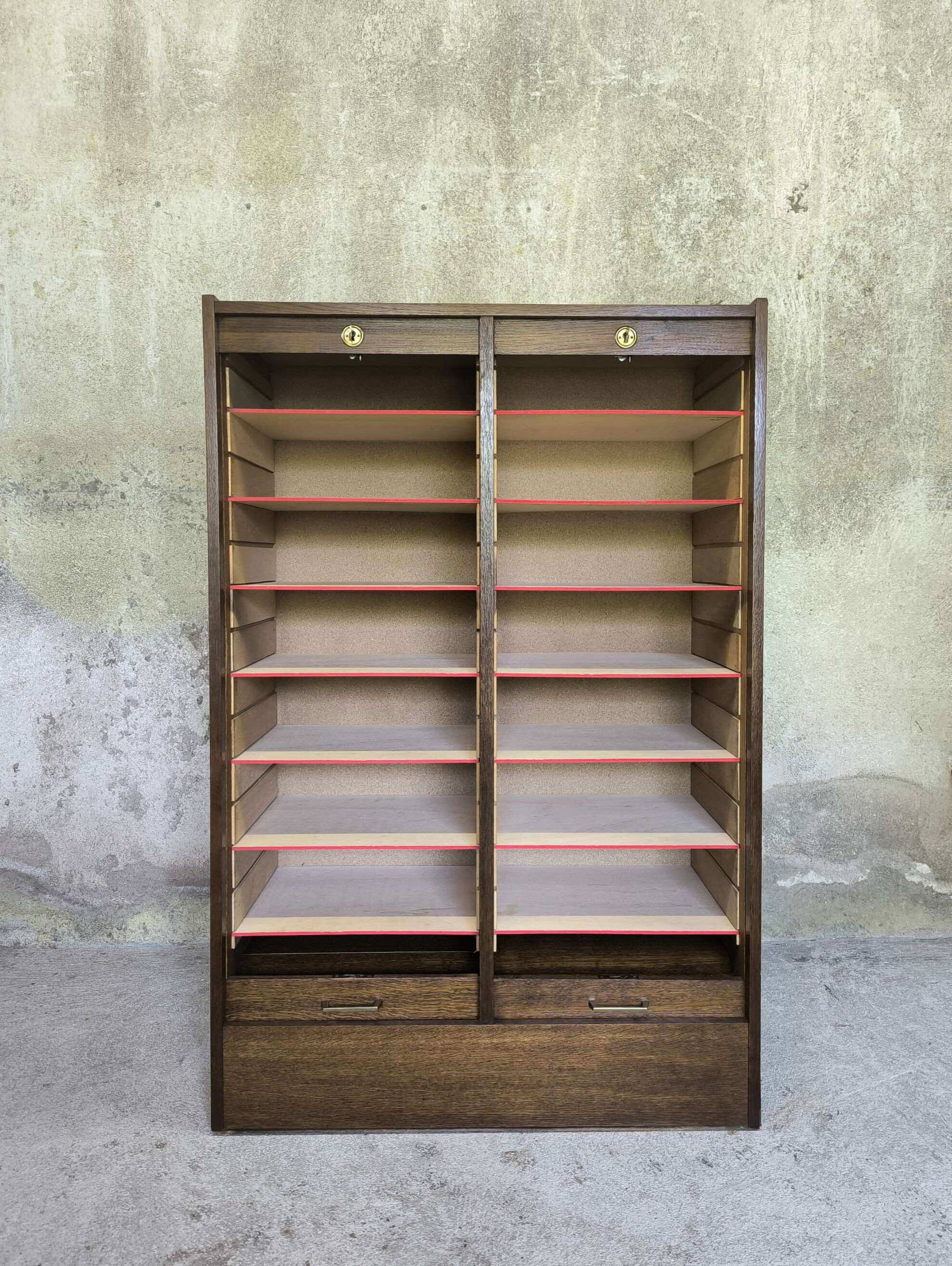 Vintage double-door filing cabinet