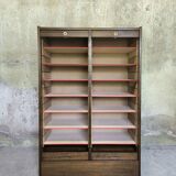 Vintage double curtain filing cabinet