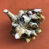 1940s Polychrome Barbotine Milk Jug / Creamer Shell Shape