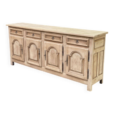 Enfilade décapée en chêne massif brut 1950 232cm