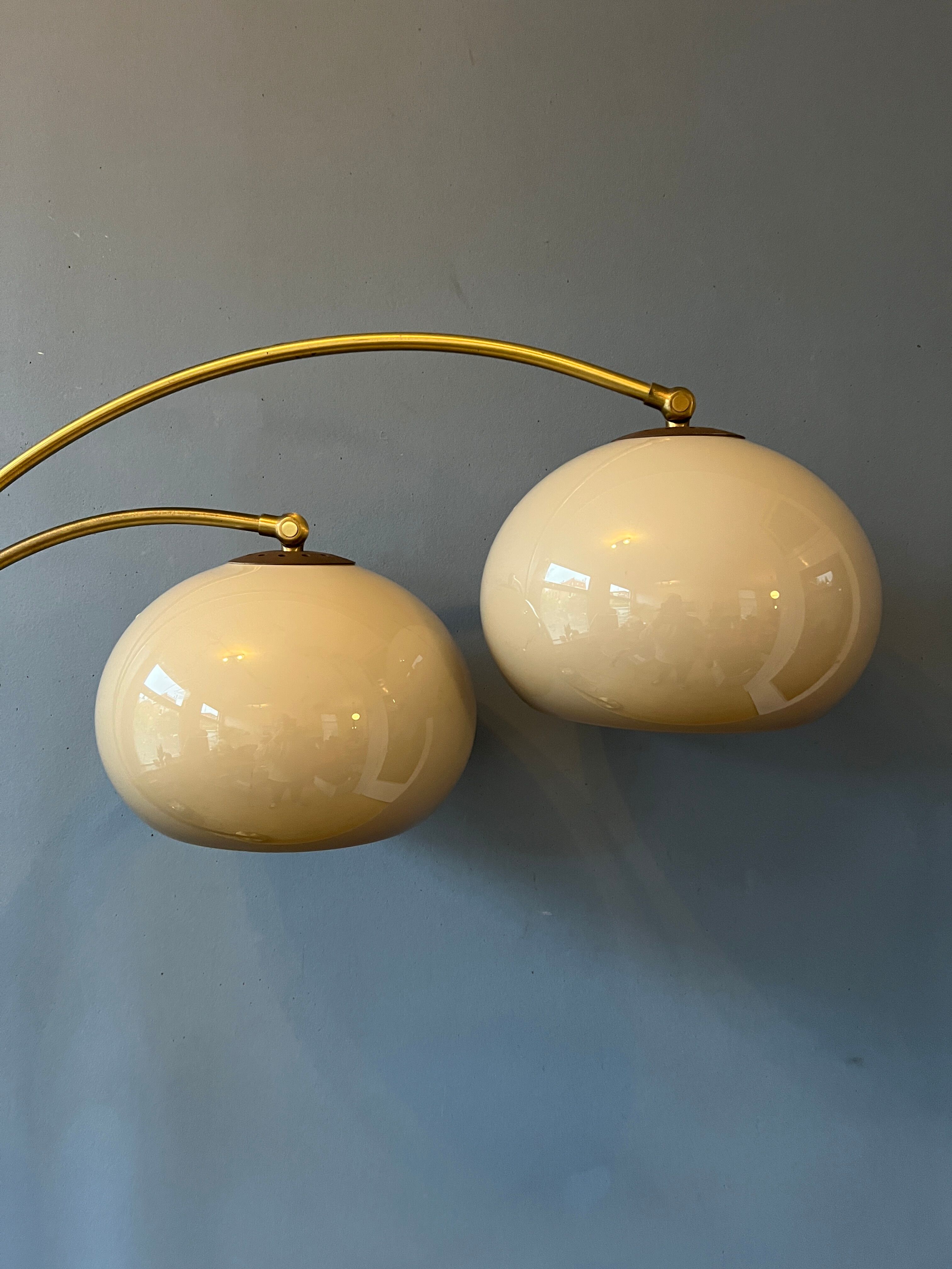 Vintage Dijkstra double arc mushroom floor lamp