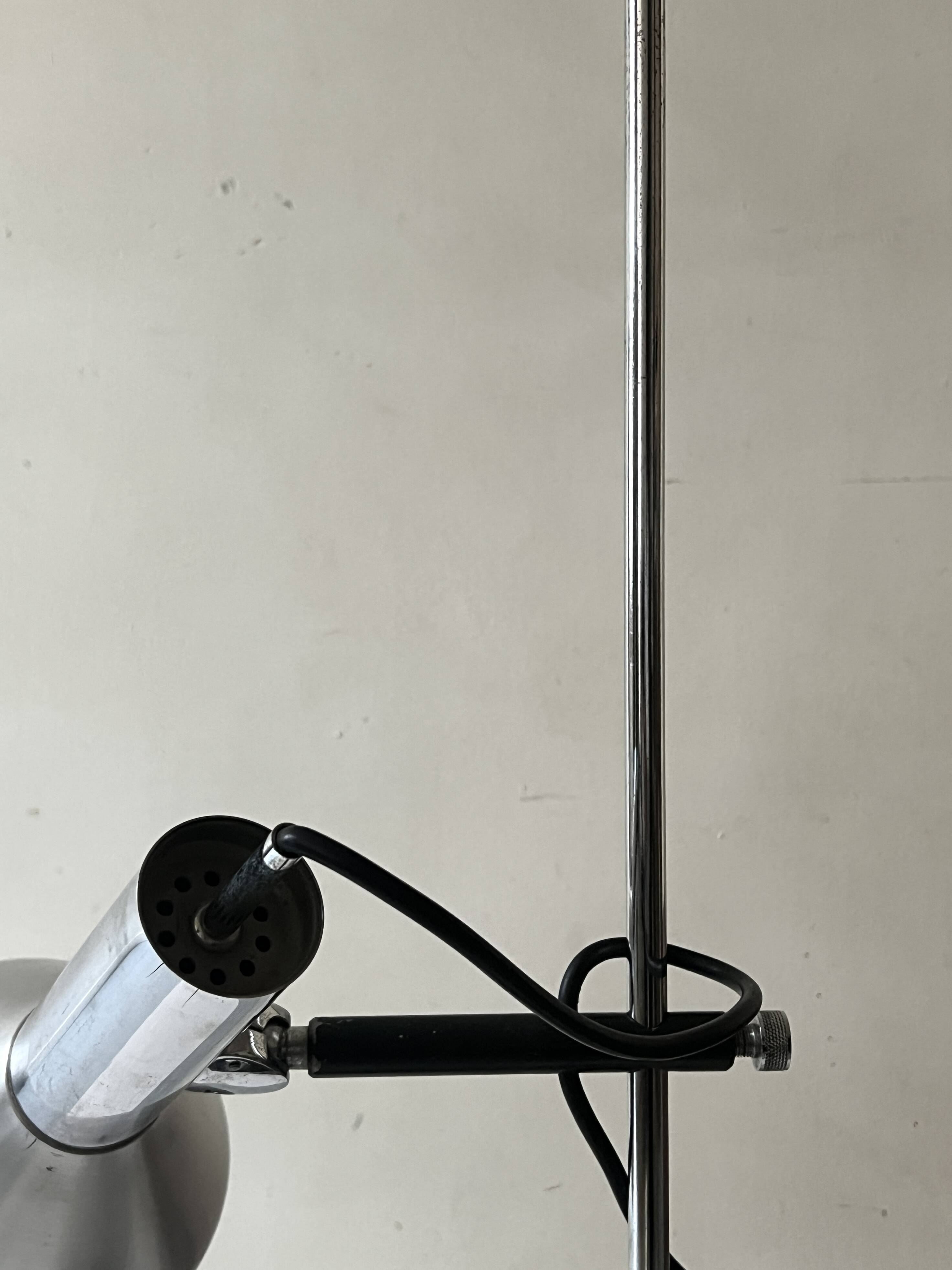 Articulated desk lamp in chrome metal, Lita France 1970