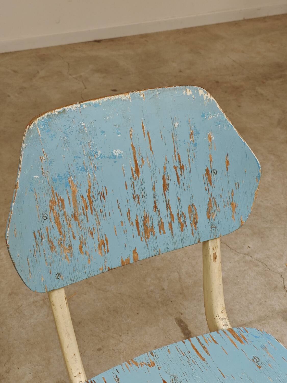 Set of 2 Czechoslovak chairs TON Bystrice Thonet White and Blue