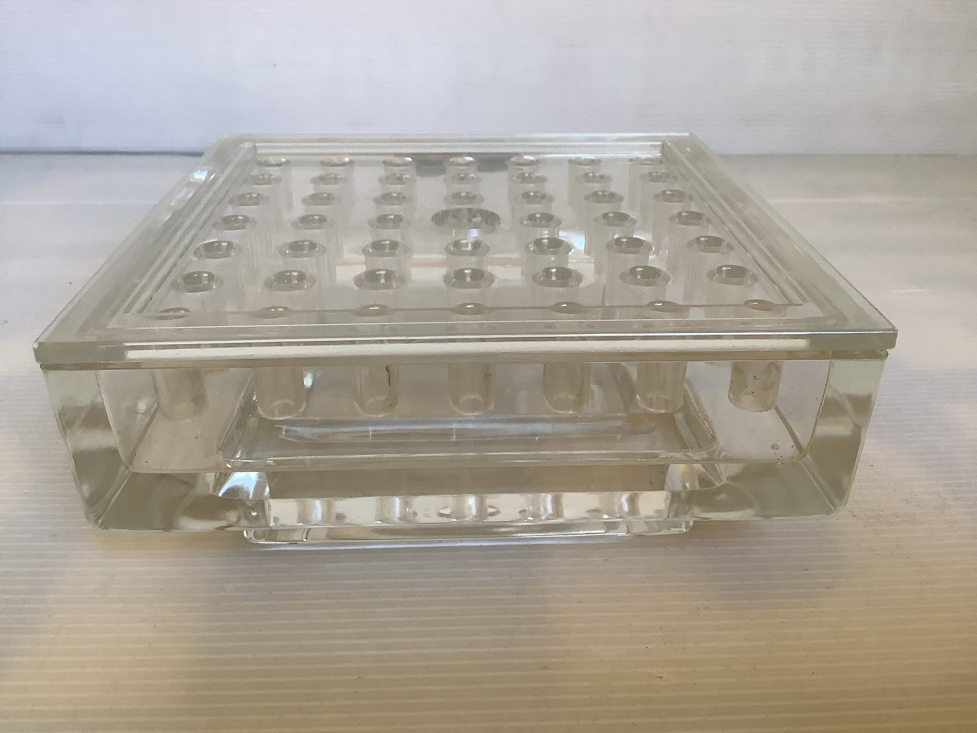 Lucite and Swiss glass flower vase