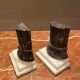Luxury marble bookend set black and white baroque columns