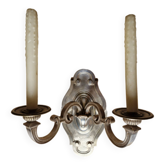 regency style wall light silver bronze