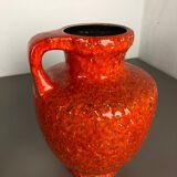 Set of 2 Multi-Color Fat Lava Op Art Pottery Vase Made Bay Ceramics, Germany