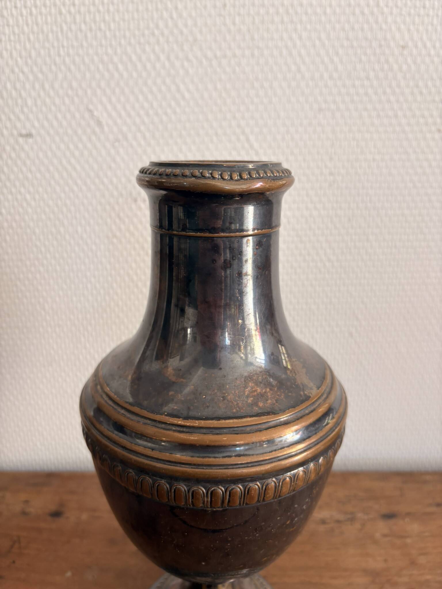 Neo-classical baluster vase, silver-plated, Louis XVI Directoire, 20th century.