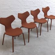 Rare set of 4 first edition 'Grand Prix' chairs by Arne Jacobsen for Fritz Hansen, 1959