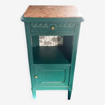 Art deco bedside table with marble top