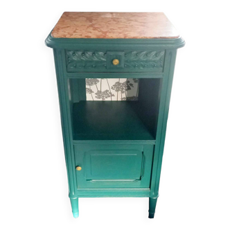 Art deco bedside table with marble top